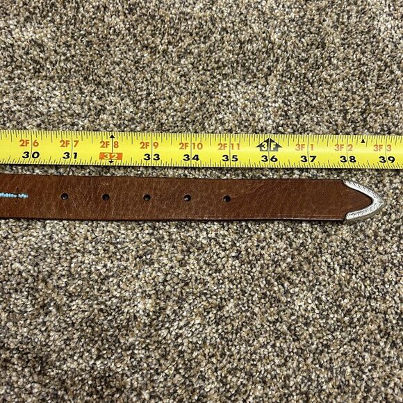 Lauren Ralph Lauren Vintage Genuine Leather Belt Turquoise Beading Womens 31 main image 9